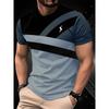 Men's Simple and Fashionable Contrasting Color T-shirt Summer Business Short Sleeved 3D Printed Top Casual Loose Daily Street Wear