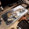 Vintage Oriental Ink Painting Tiger Large Gaming Mouse Pad XL Aesthetic Animal Desk Mat Non-Slip Rubber Keyboard Pad Desktop Mat