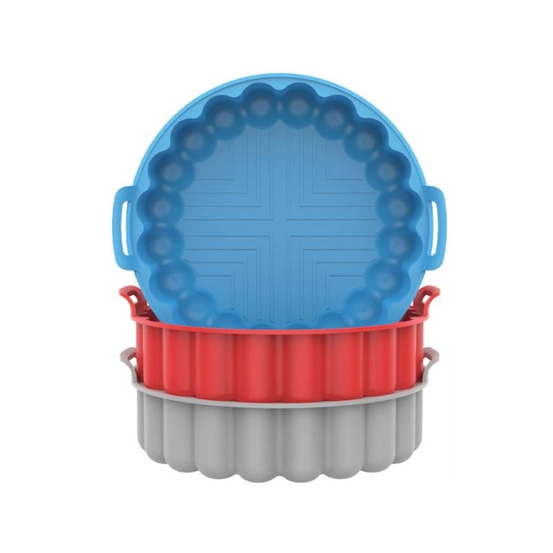 Rectangular/Round Air Fryer Pad NonStick Silicone Mat Reusable Air Fryer Accessories Silicone Material for Air Fryer