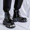 Men's Quality Selection Boots British Trend High-end Patent Leather High-top Boots High Quality Platform Mens Shoes Botas Hombre