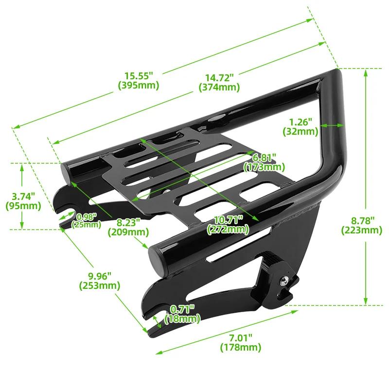 Motorcycle Support Rear Backrest Sissy Bar Luggage Rack For Harley Touring Street Glide Road King Road Electra Glide 2009-2025