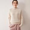 Women's 100% Cashmere Vintage Loose Fit Half High Neck Pullover - Thick, Warm Knit Sweater for Autumn/Winter.