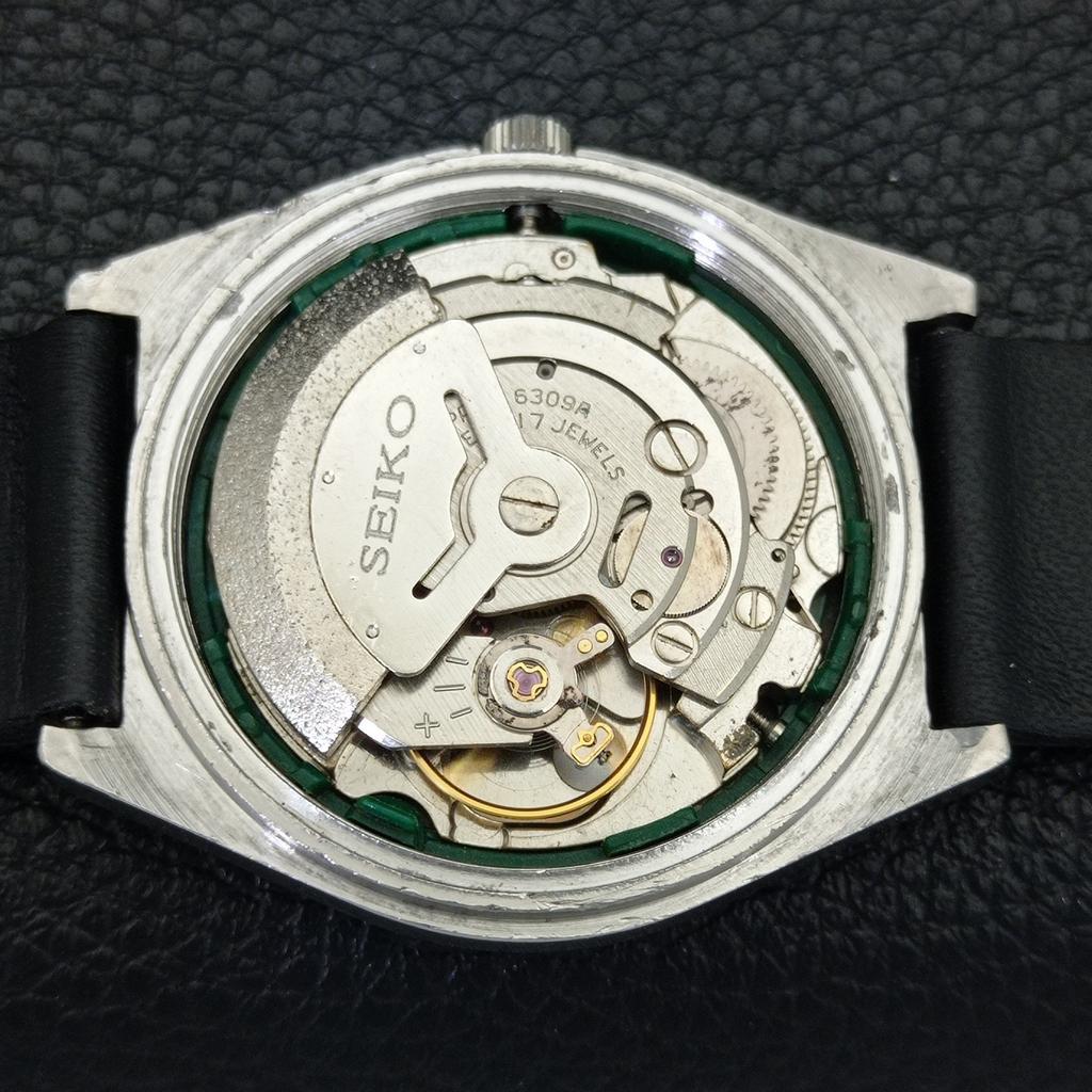 Seiko 5 AUTOMATIC VINTAGE 6309A JAPAN MENS BLACK COLOR DIAL WATCH A701232-5 R206a-a701232