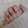 Chic Adjustable Open Ring Elegant Geometric Design Colorful Layered Jewelry For Women