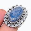 Natural Lapis Lazuli Gemstone 925 Sterling Silver Jewelry Ring Size 7.5 z8V19