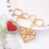 Double Shape Keychains Metal Spring Chain Decorative Rhinestone Pendant Bag Charm