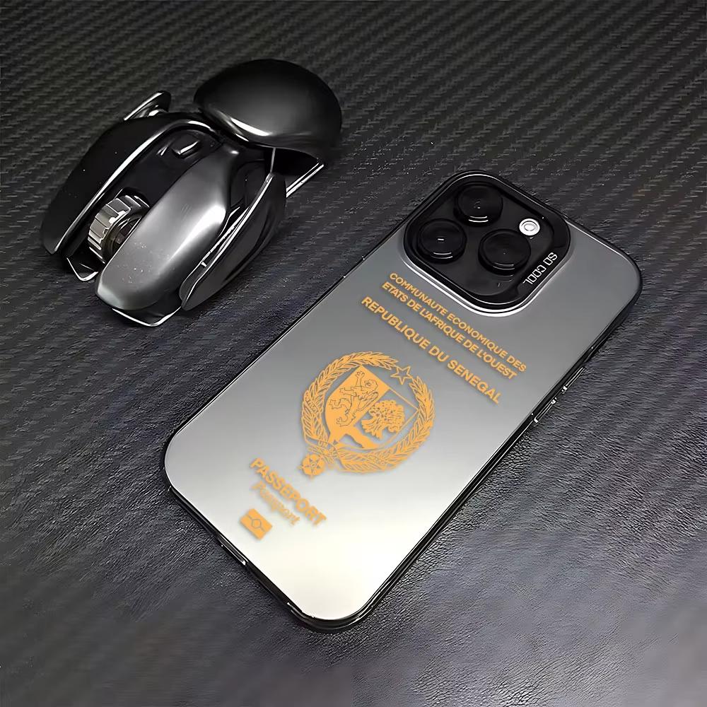 Senegal Passport Pattern Phone Case For iPhone 17 Air 16e 16 Pro Max 15 14 Plus 13 12 Mini 11 Pro Shockproof Silicone Back Cover