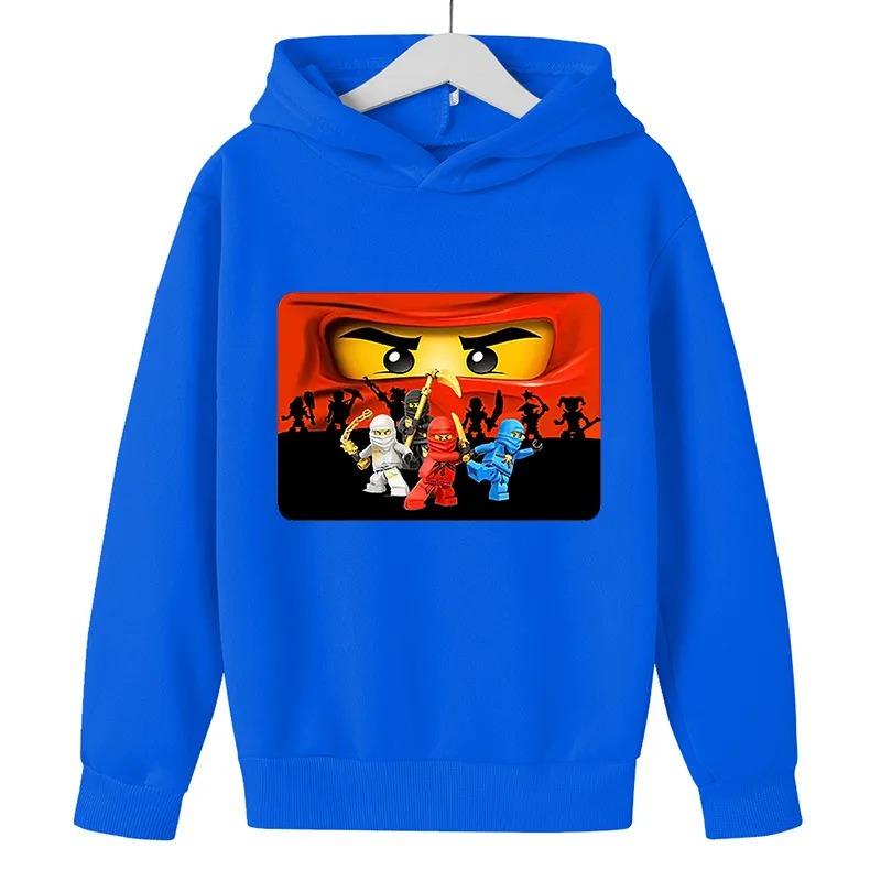 

Принт игрового персонажа Осенняя детская мультяшная одежда для мальчиков и девочек с капюшоном, с длинными рукавами, детская толстовка 100