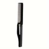 1pc Fine-Toothed Hair Comb with Stainless Steel Clip, Portable Folding Comb Suitable for Detangling for All Hair Types