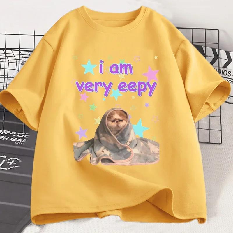 

Я Очень Ипи Смешной Кот Одеяло Футболка Милый Сонный Кот Графическая Футболка Женщины Мужчины Круглый Вырез Принт Футболка Короткий Рукав Уличная Одежда XXXL