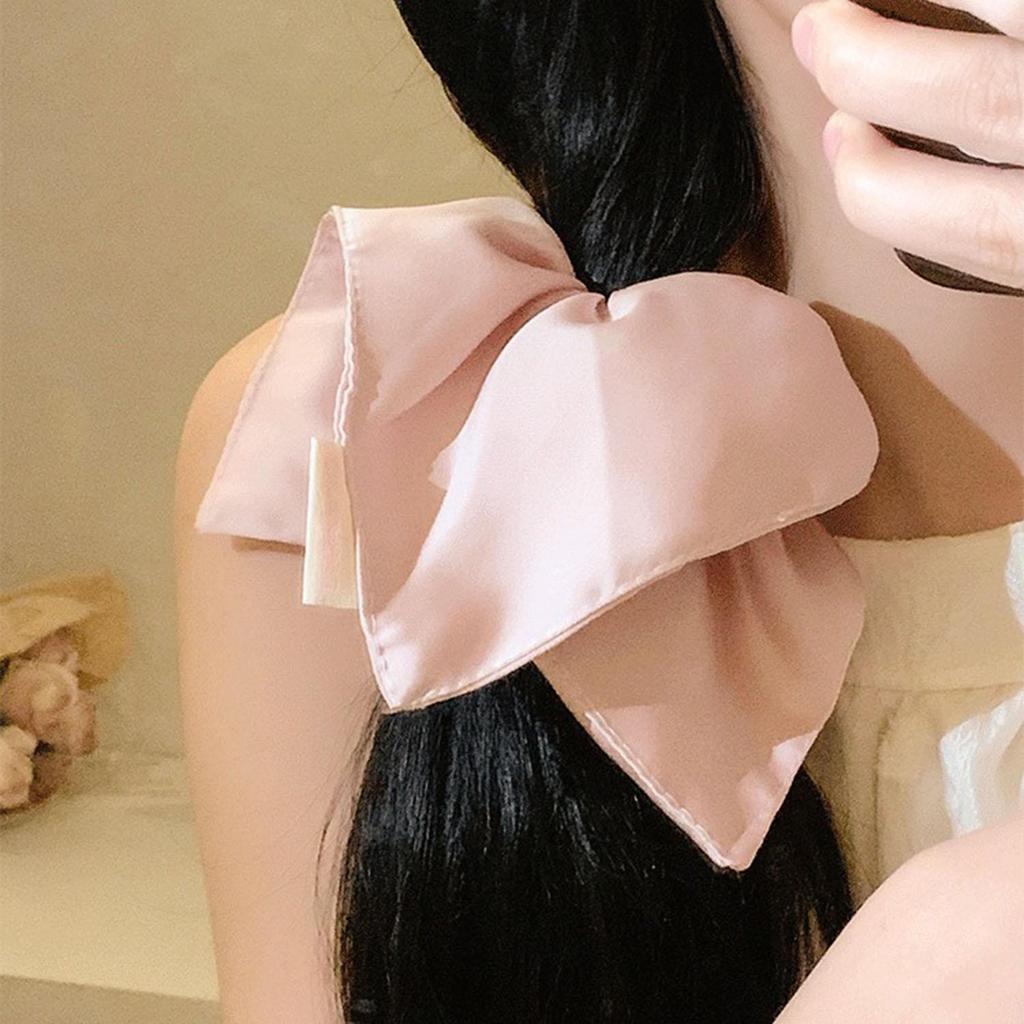 Satin Silk Square Scrunchies Elastic Hair Bands Women Girls Sweet Ponytail Holder Large Hair Ties Rope Headwear Hair Accessories