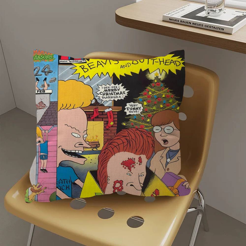 Anime B-Beavis A-And B-Butthead 45*45cm Cushion Cover Pillow Cover Decor Pillowcase Home Pillowcase for Couch Pillow