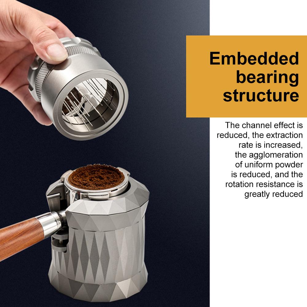 51mm Einstellbare WDT Werkzeug 22 Nadeln Kaffee Distributor Leveler Werkzeug Getriebe Spinning Espresso Nadel