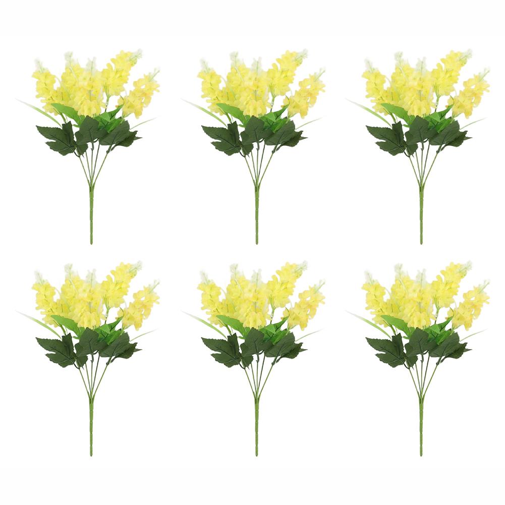 

6 Artificial Flowers 35cm Deep Purple/light Purple/yellow/white/pink Artificial Lavender Hyacinth Flowers For Home Garden Decor жовтий