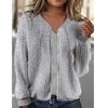 Textured Zip Up Bomber Jacket, Casual Solid Long Sleeve Outerwear, Women's Clothing