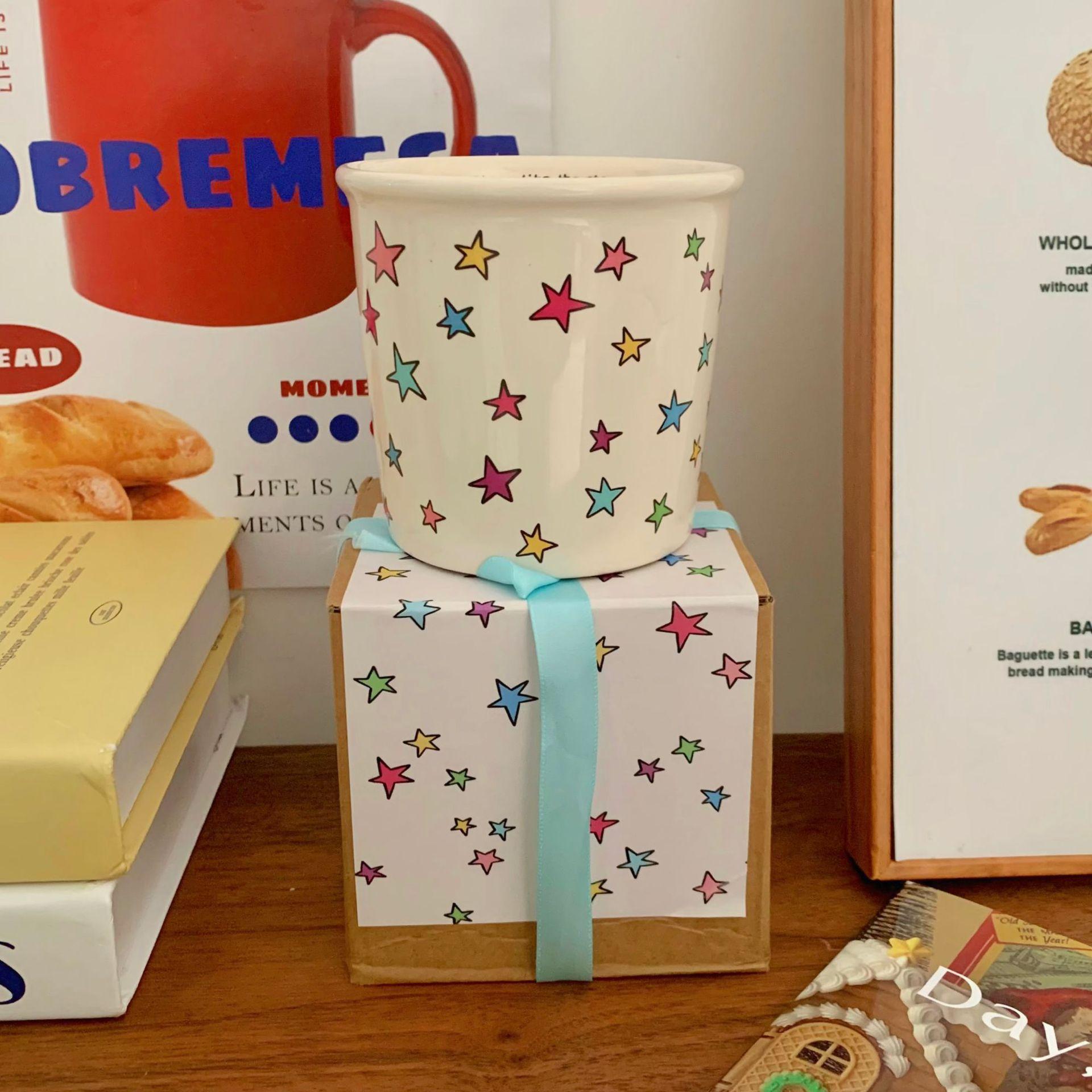 

Керамическая кружка со звездой цвета дофамина 301-400ml хаки