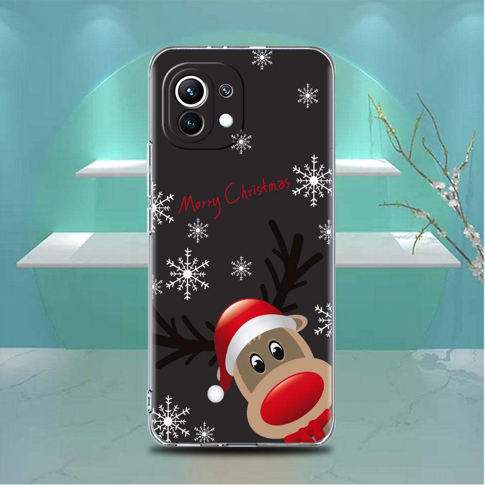 

Красный Нос Лось Санта Клаус Прозрачный Чехол Для Xiaomi Mi Poco X3 NFC M3 Pro F3 F1 11 Lite 12 Note 10 11T 9T Прозрачная Накладка На Телефон Redmi Note 9S