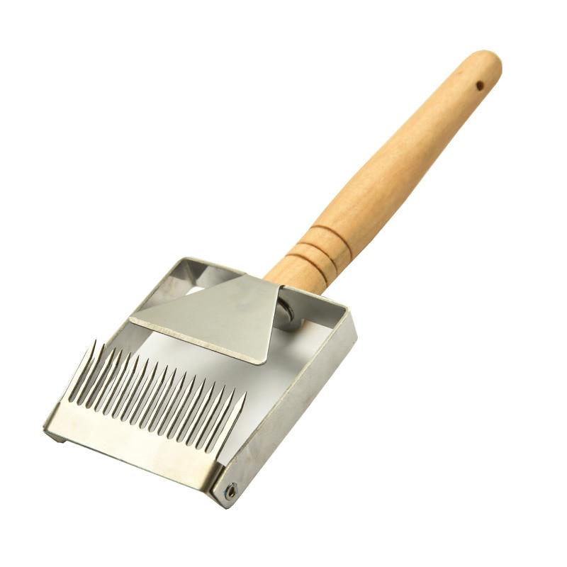 Wooden Handle Needle Honey Knife Sparse Shovel Cutter Honey Scraper Bee Shovel Comb Uncapping Fork Beekeeping Tools