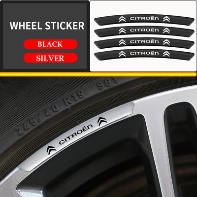 4pcs Aluminium Car Wheel Rim Stickers Decals For Citroen C1 C3 C4 Grand Picasso C4L C5 C6 C8 VTS Exterior Decoration Accessories