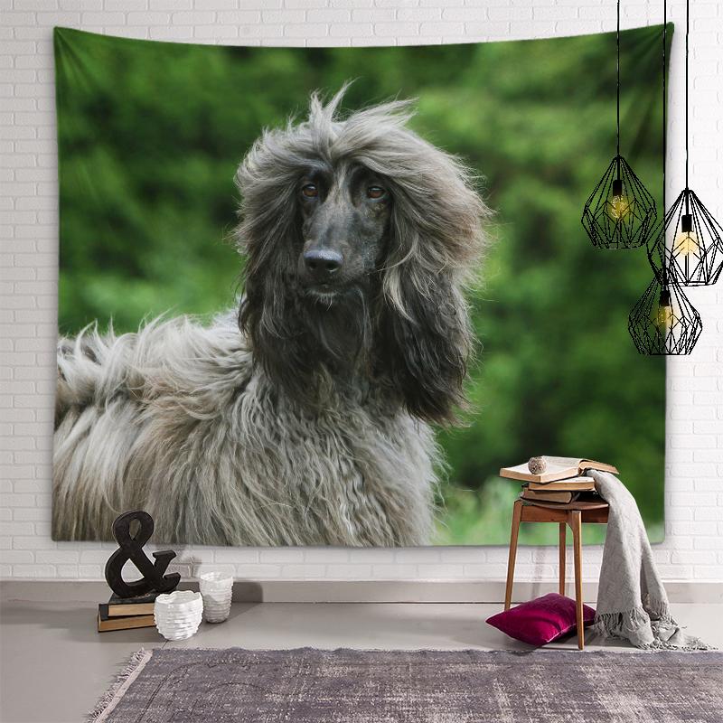 Afghan Hound Cat Tapestry Cute Animal Wall Art Decoration Tapestry Kids Room Decor Living Room Bedroom Dorm Room Home Decor