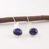 Sodalite Gemstone 925 Stamped Silver Jewelry Handmade Anniversary Earrings 1.9" EE-168-29