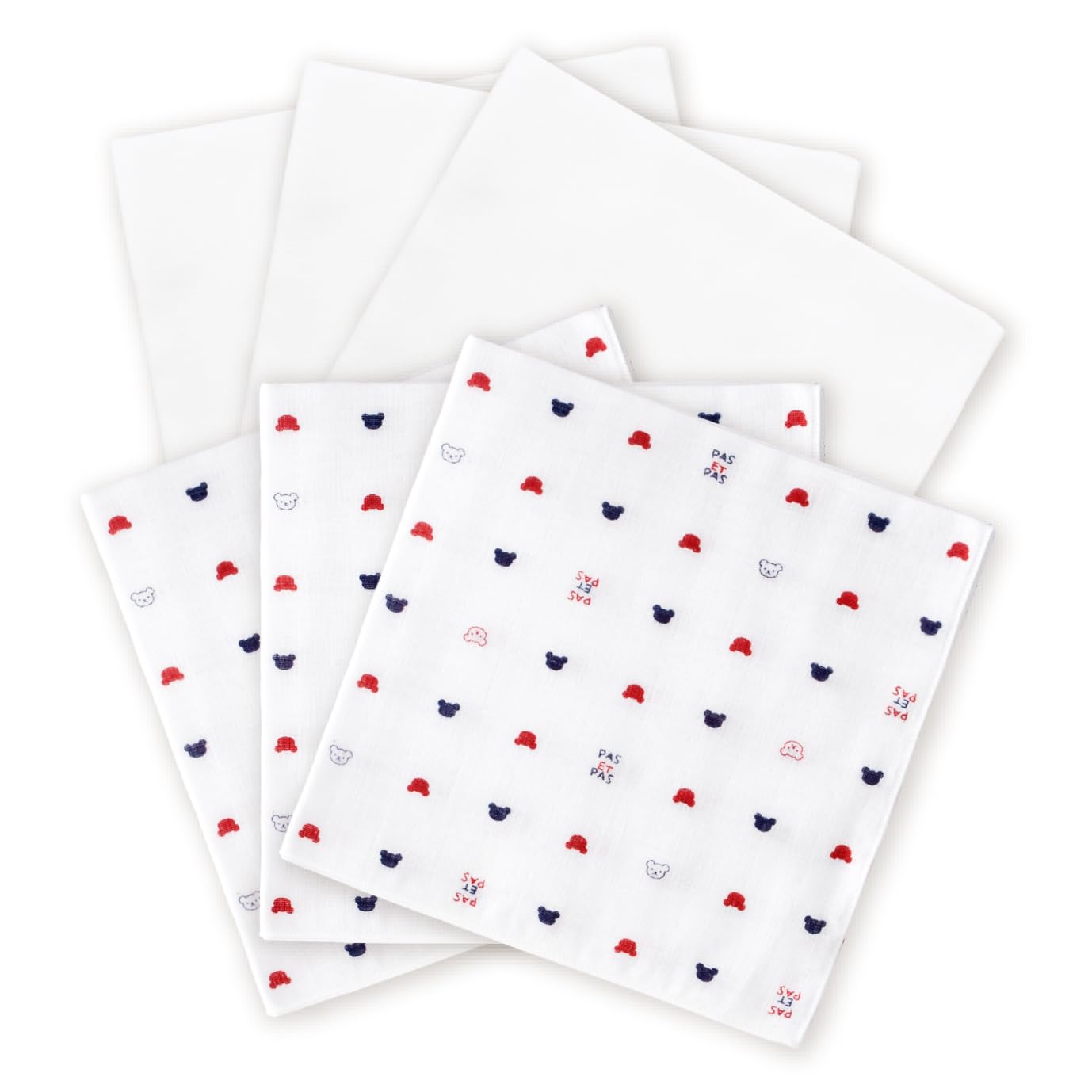

Gauze Handkerchief Set Made in Japan (6 pieces), Tricolor,