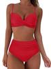 2024 High-Waisted Printed Bikini: Women's European & American Style Swimwear