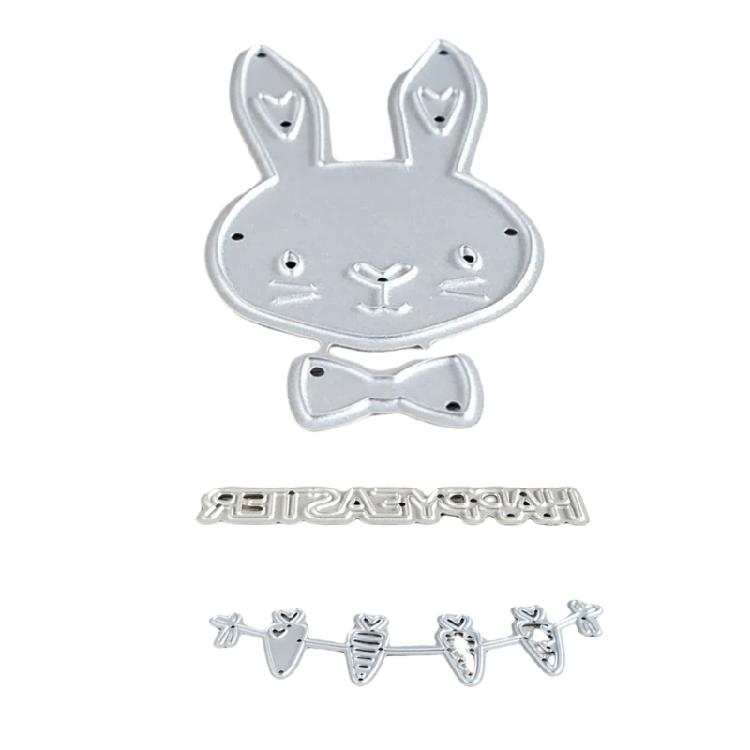 Bunnies Cutting Dies Scrapbooking Stencils Carrots Carbon Steel Die Cut Templates for Card Making Packaging Decoration