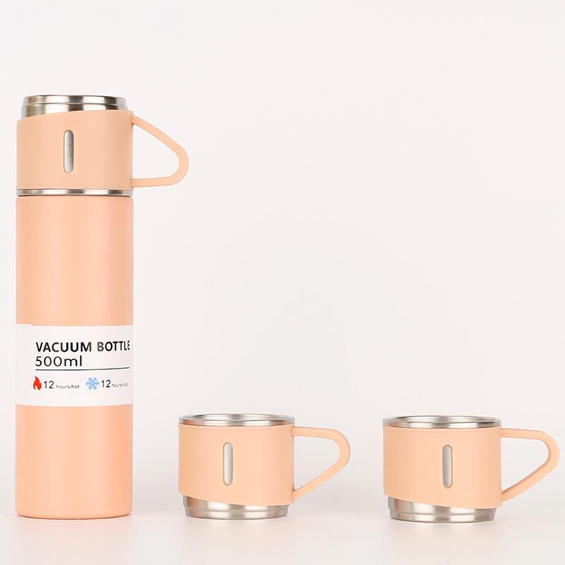 304 Stainless Steel Insulated Travel Cup Set with Three Lids - Perfect Business Gift for Men and Women