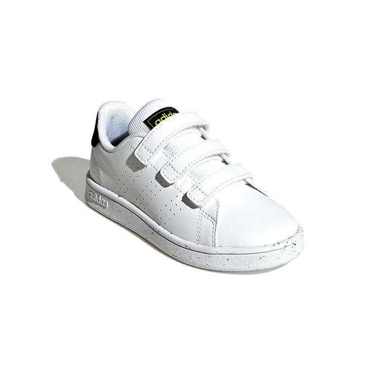 Adidas Neo Advantage Slip Resistant Durable Low Top Kids Skate Shoes Kids Sneakers White Black GW6496