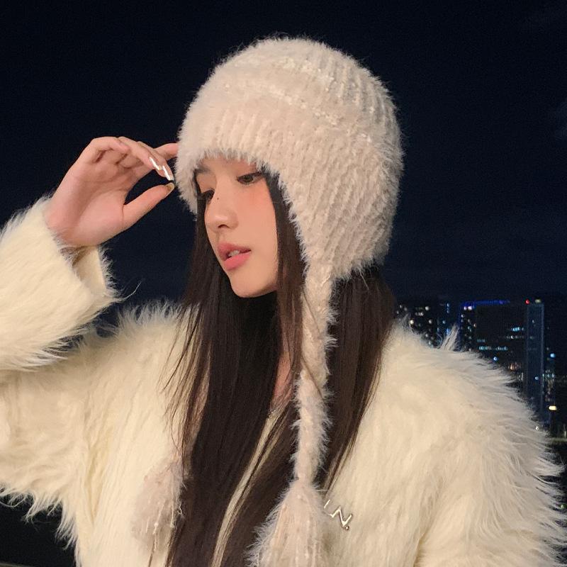 

Осенне-зимняя шапка Женская модная вязаная шерстяная шапка Флисовая теплая шапка