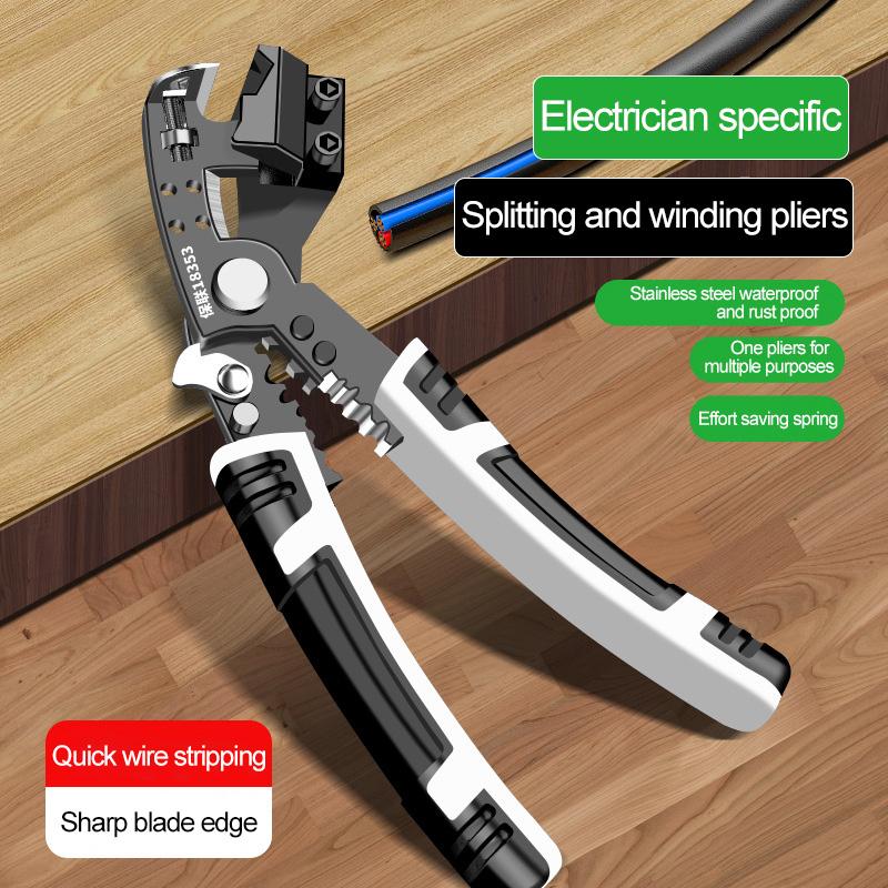 Crimper Cable Cutter Electrician Wire Stripper Tools Winding Bending Crimping Breaking Wire Stripper Multifunctional Pliers