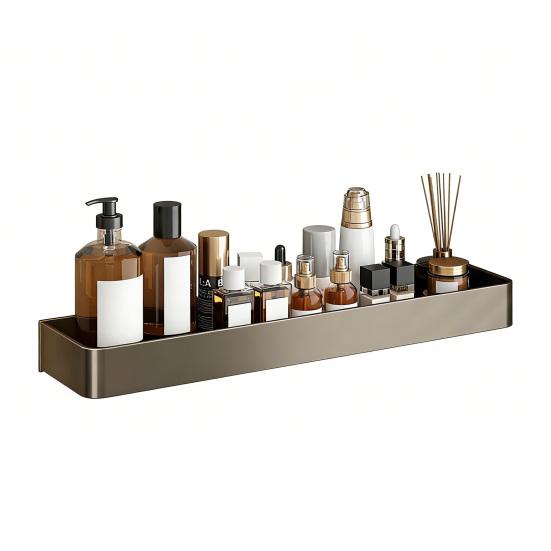 

Настенная полка для ванной комнаты, нержавеющий алюминиевый держатель для душа с дренажными отверстиями, прочная полка для хранения для кухни, прачечной 30cm A серый