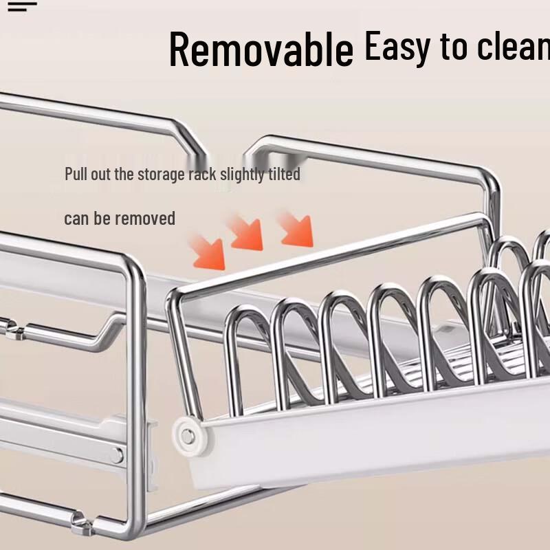 Stainless Steel Pull-out Dish Drying Rack