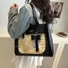 Sac à Bandoulière Y2k JK Sac Cabas en Toile à Nœud Mode Sac Itabag Transparent Étudiant