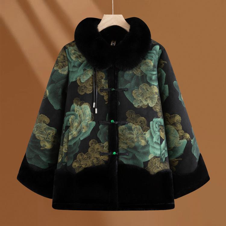 Senior Women's Mink Velvet Jacket Winter New Fashionable Mother Short Thickened Fur Integrated Top