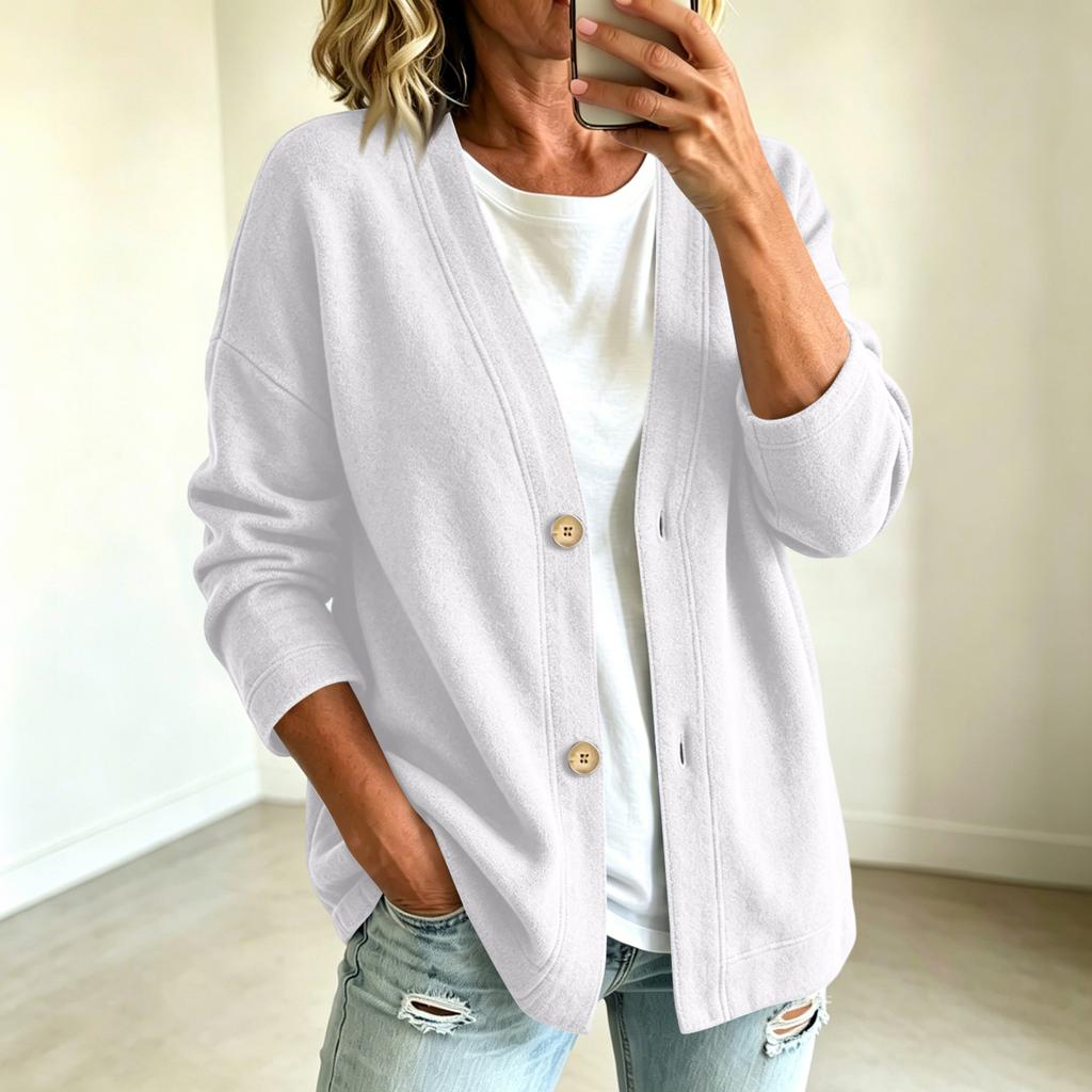 Giacca Casual da Donna con Bottoni Frontali Colorata per l'Uso Quotidiano