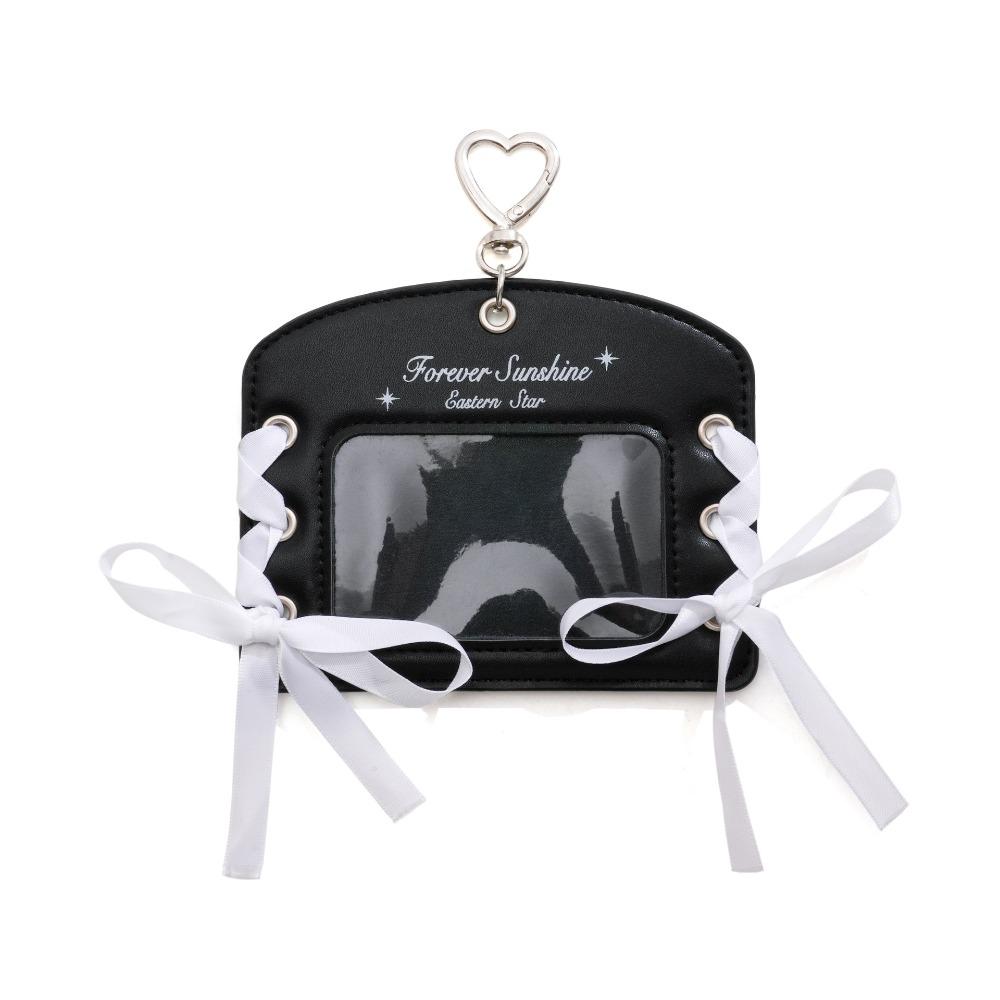 Korean Idol Balletcore Photocard Holder Ribbon DIY PU Photocard Holder ID Card Cover Korean Style Bus Card Holder Student