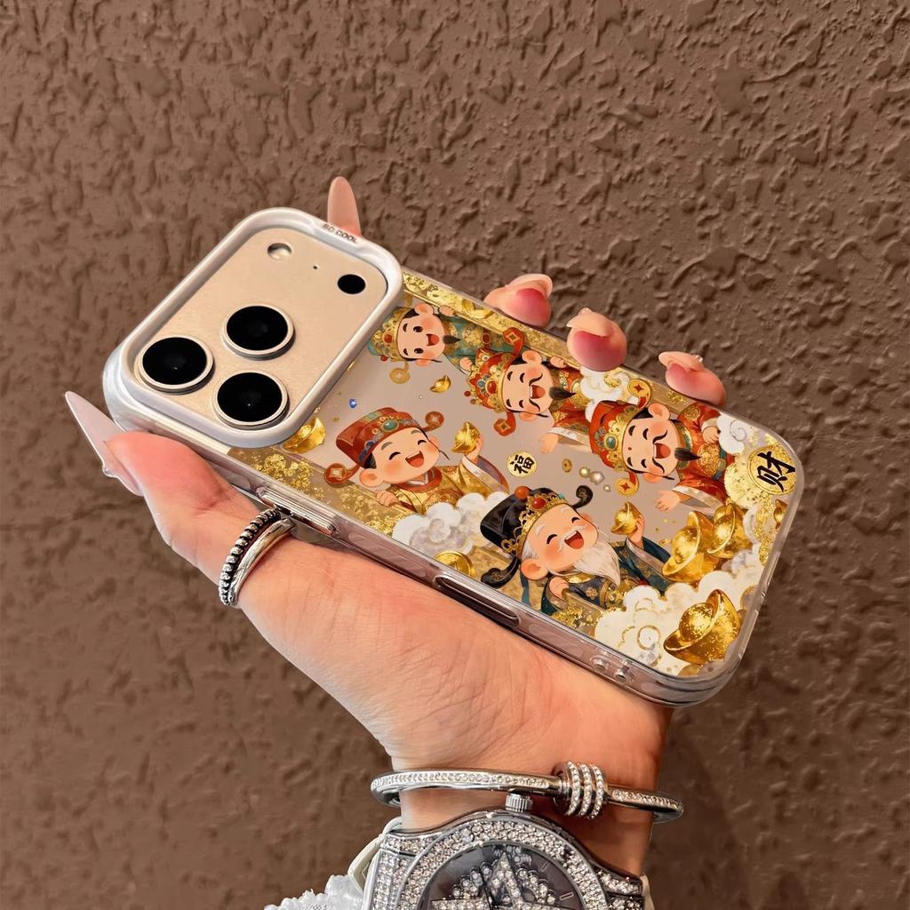 Applicable to iphone11 mobile phone case 1111 New Year's model Apple 11promax cute 11 love watercolor ingot God of Wealth