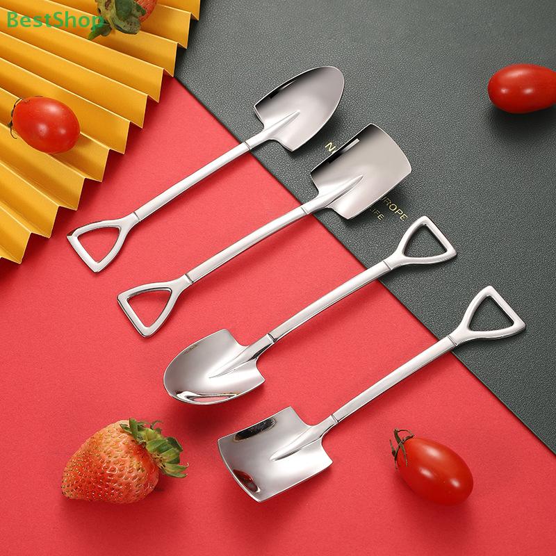 Stainless Steel Shovel-shaped Spoon,Watermelon Spoon,Coffee Stirring Spoon,Dessert Ice Cream Spoon Cutlery Set