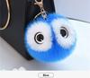 Fluffy Rabbit Fur Ball Pompom Owl Women Pompon Owl Female Toy Bag Car Trinket Jewelry Gift Bag Charm