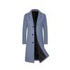 Men's Mid-Length Woolen Coat: Solid Color Single-Breasted Trench for Autumn/Winter