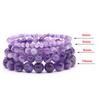 Natural Stone Bracelet Healing Crystal Amethyst Quartz Agate Round Loose Bead Elastic Stretch Bangle For Women Men Jewelry Gifts