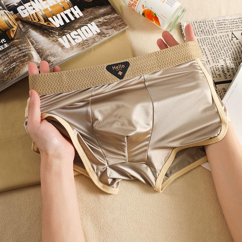 

Summer Ice Silk Men s High-End Satin Boxer Briefs - Silky, Breathable & Comfortable L