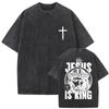 Christian Religious Jesus Forgive Them Father Vintage Washed T Shirt Men Women Gothic Rock Oversized T-shirts Male