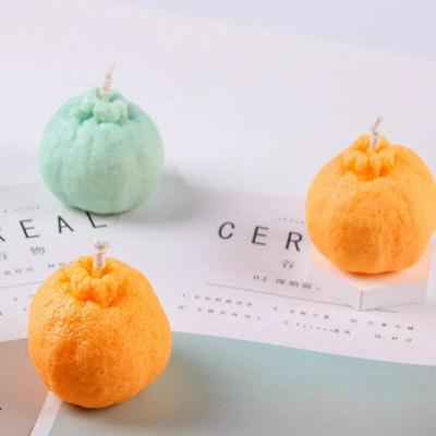 Stampi 3D fatti a mano, stampo per ghiaccio in silicone per candele arancioni, stampo in silicone fai da te per cubetti di ghiaccio arancioni, stampi per candele, accessori e forniture