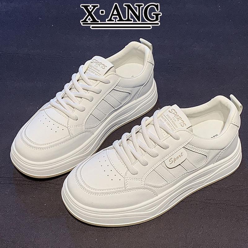 The first layer of cowhide little white shoes with soft soles and light shoes women's shoes autumn new thick-soled casual sports shoes board shoes