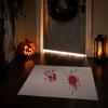 Wasseraktivierbarer Spuk-Teppich Halloween Gruseliger Badezimmerteppich, Farbwechselndes Blutrotes Fußabdruck Kreative Scherzgeschenke für Freunde Rutschfeste Gruselige Badematte