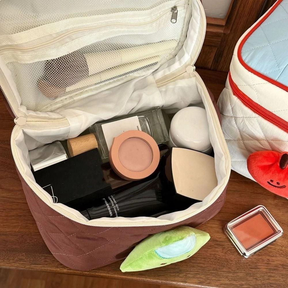 Dopamine Color Cute Cabin Makeup Bag Kawaii Toiletry Bag Portable Handheld Cosmetic Case  Travel