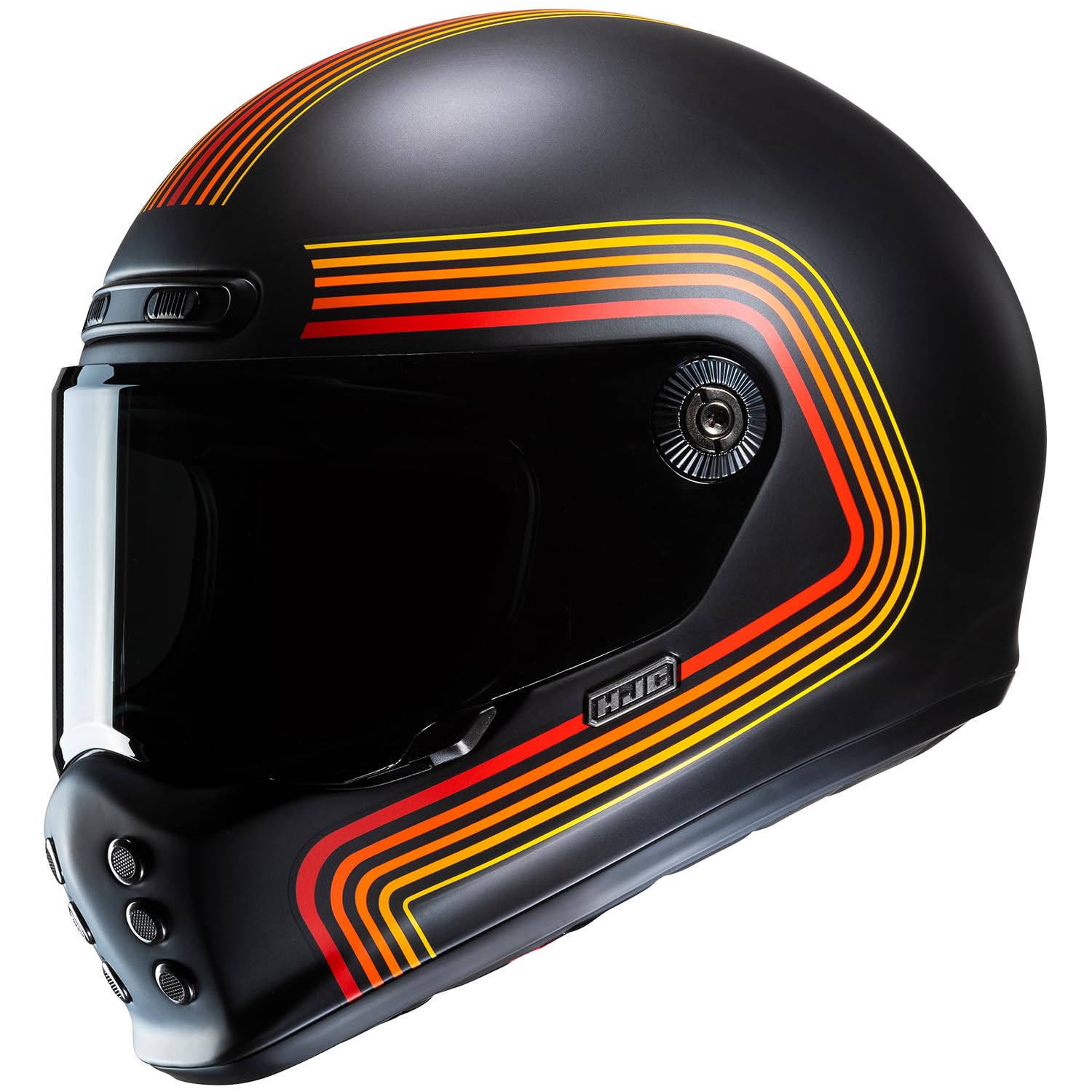 

HJC HELMETS Motorcycle Full Face Helmet, Classic Ventilated, Internally Detachable, V10 Foni, HJH269 BLACK (MC1SF), Size L (58-59cm)